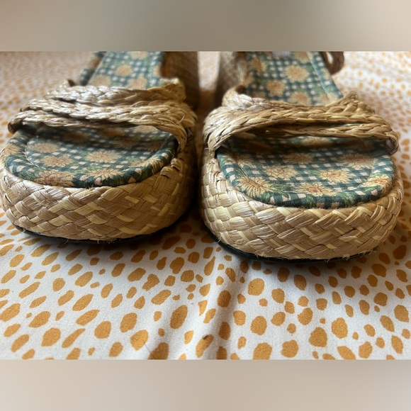 Steve Madden Vintage 90s Y2K Straw Raffia Chunky Platform Sandal 9 - Picture 3 of 11